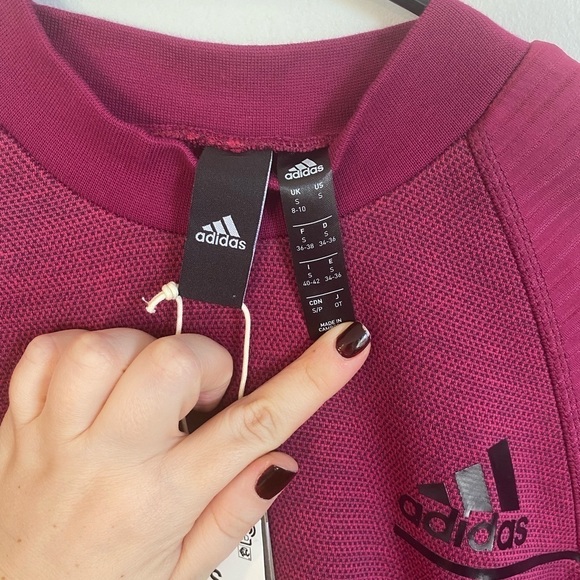 Adidas Women's Z.N.E Athletics Crew Cold.RDY, Power Berry, - Picture 10 of 15